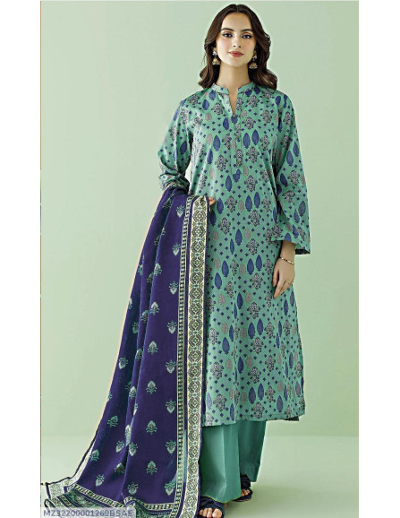 3 Pcs Women's Unstitched Printed Suit