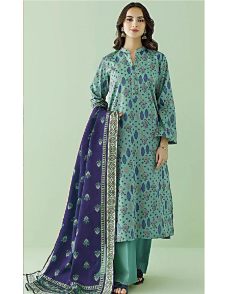 3 Pcs Women's Unstitched Printed Suit