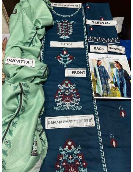 3 Pcs Women's Unstitched Dhanak...