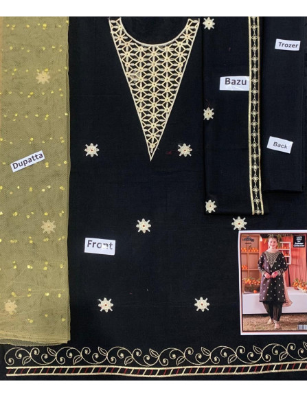 3 Pcs Girl's Lawn Embroidered...