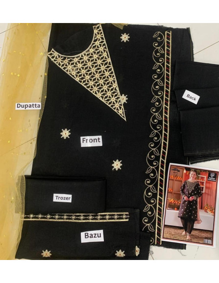 3 Pcs Girl's Lawn Embroidered...