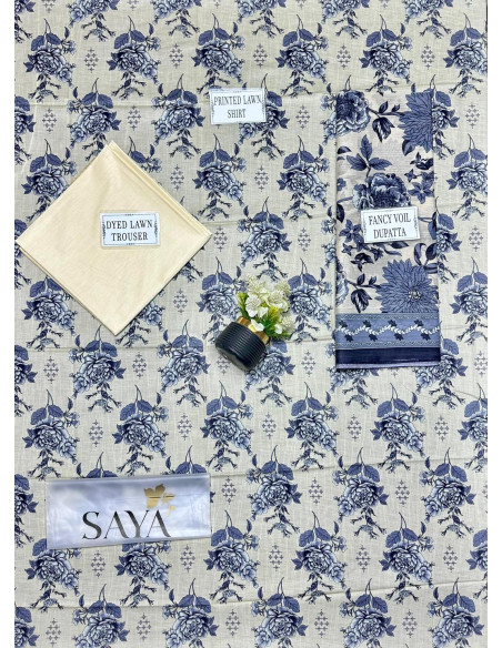 3 Pcs Women's Unstitched Printed Suit