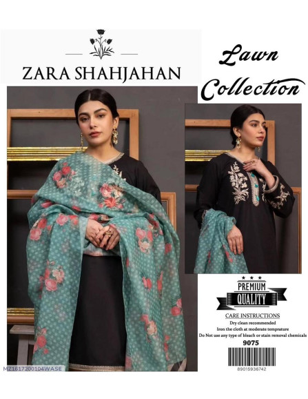 3 Pcs Women's Unstitched Embroidered...