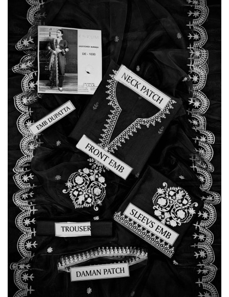 3 Pcs Women's Unstitched Embroidered...