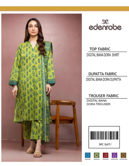 3 Pcs Women's Unstitched Digital Print Suit 