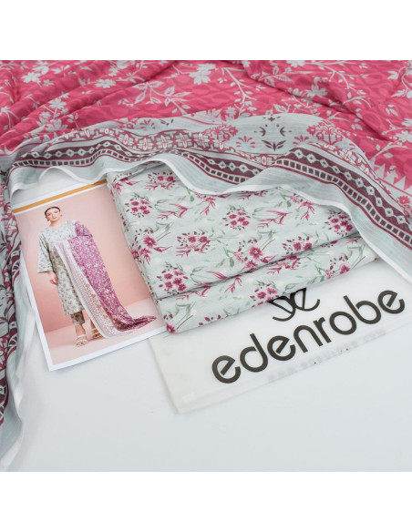 3 Pcs Women's Unstitched Digital Print Suit