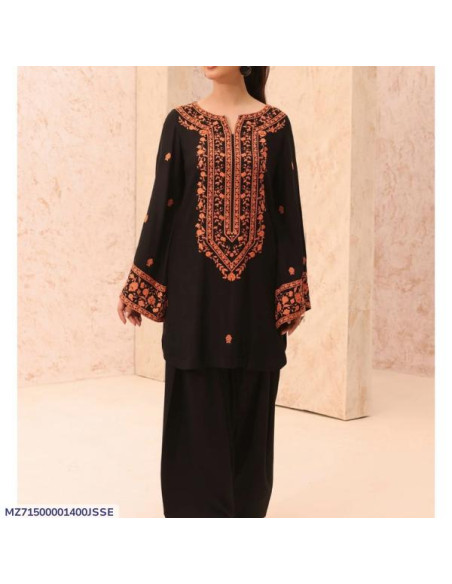 3 Pcs Women's Unstitched Embroidered Suit 