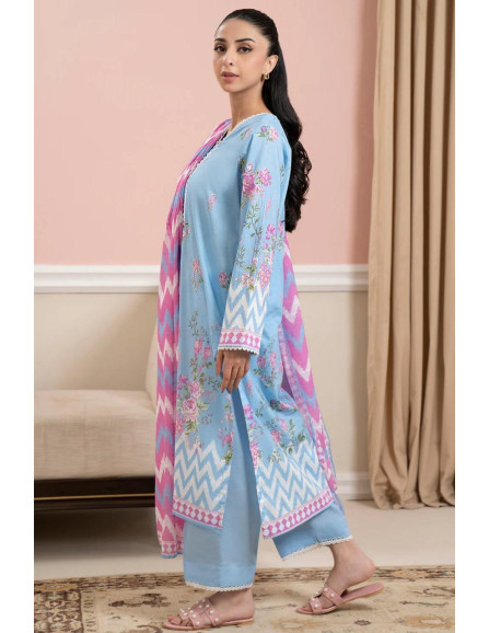 3 Pcs Women's Unstitched Printed Suit 