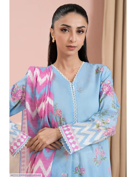 3 Pcs Women's Unstitched Printed Suit 