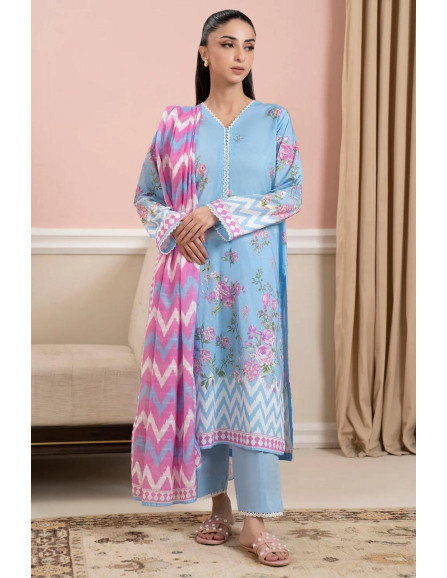 3 Pcs Women's Unstitched Printed Suit 