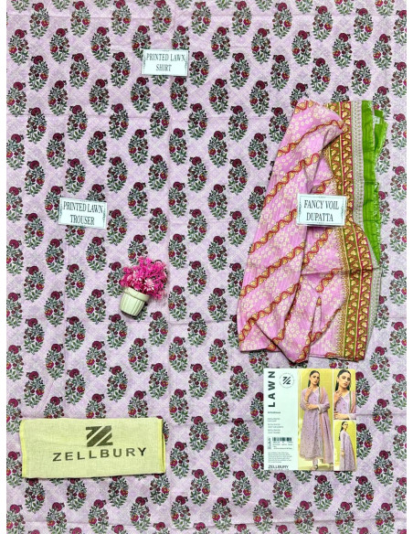 3 Pcs Women's Unstitched Printed Suit 