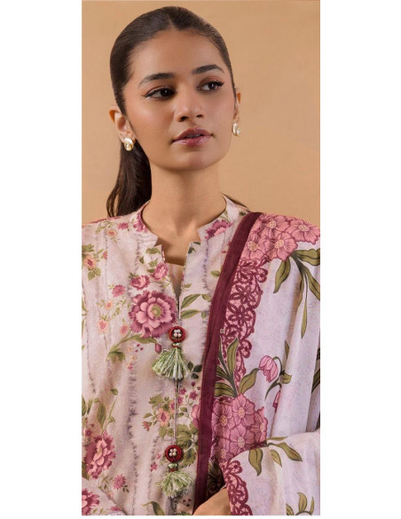 3 Pcs Women's Unstitched Printed Suit  