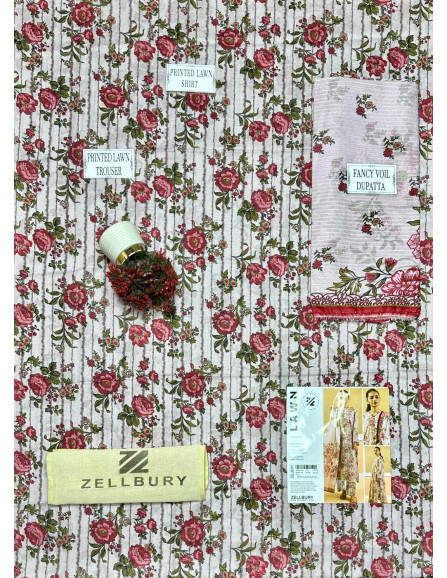 3 Pcs Women's Unstitched Printed Suit  