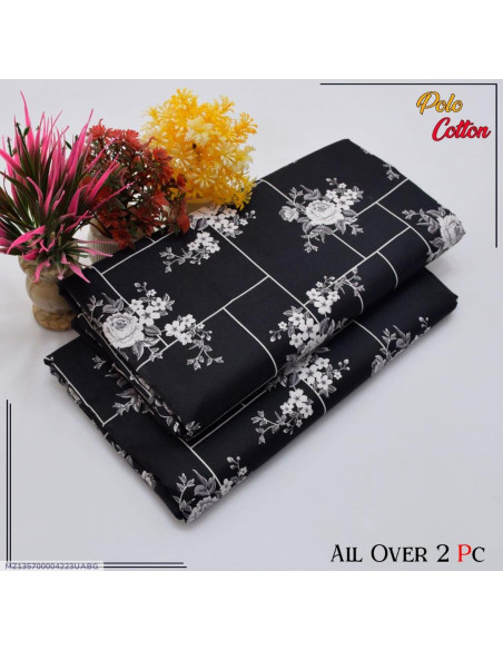 2 Pcs Women's Unstitched Printed Suit  