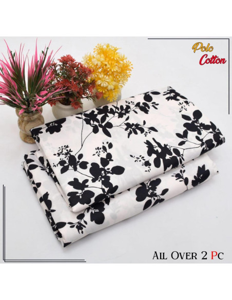 2 Pcs Women's Unstitched Printed Suit  