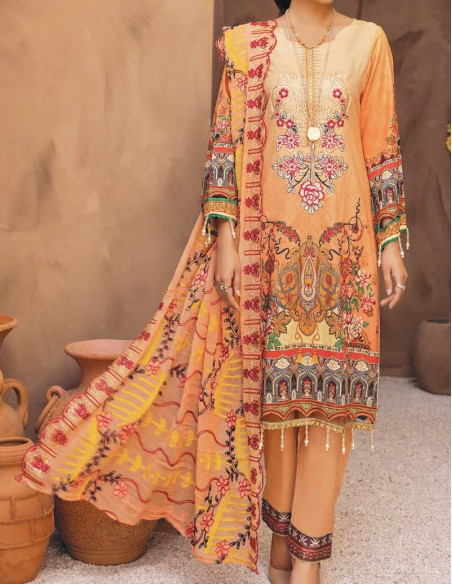 Arham Textile Rangzeb Volume 02 Embroidered Tan Unstitched 3 piece