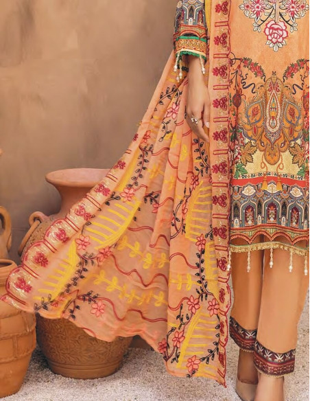 Arham Textile Rangzeb Volume 02 Embroidered Tan Unstitched 3 piece
