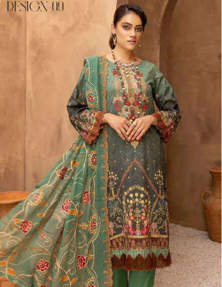 Arham Textile Rangzeb Volume 02 Embroidered Black Cat Unstitched 3 piece