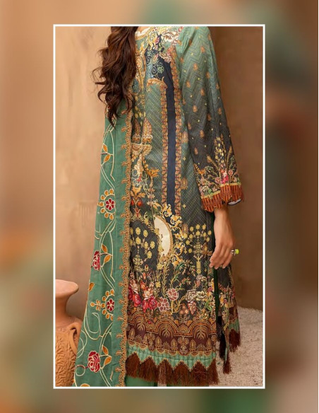 Arham Textile Rangzeb Volume 02 Embroidered Black Cat Unstitched 3 piece