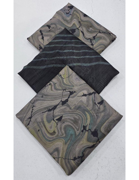 3 Pcs Women's Unstitched Digital Print Suit