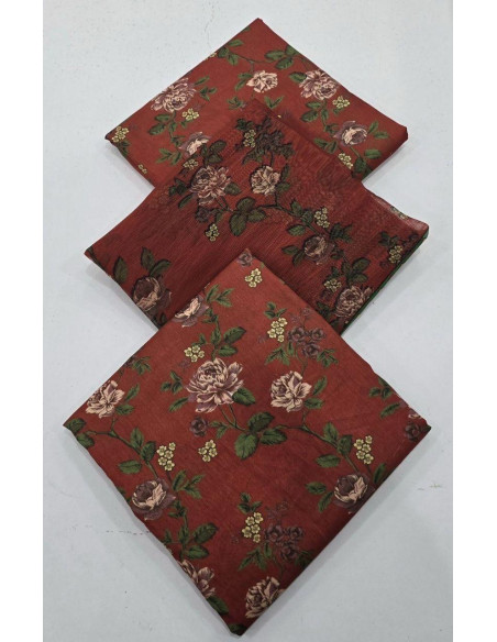 3 Pcs Women's Unstitched Digital Print Suit