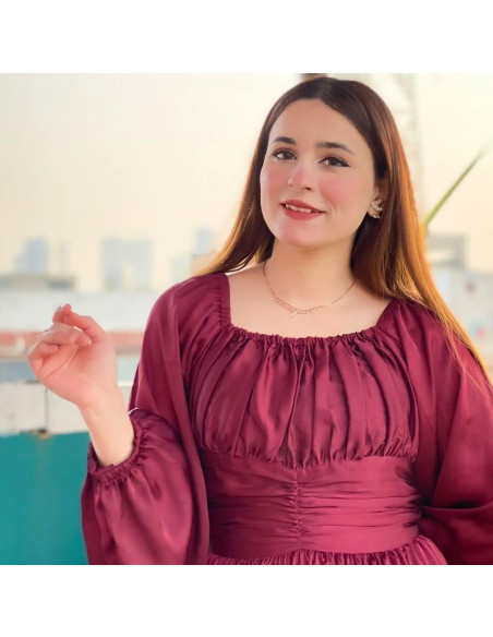 Maroon silk maxi dress 