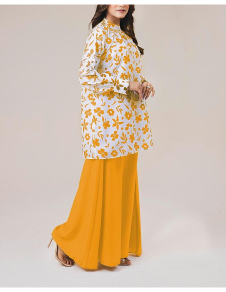 2pcs women's stitched lawn embroidered shirt and trouser 