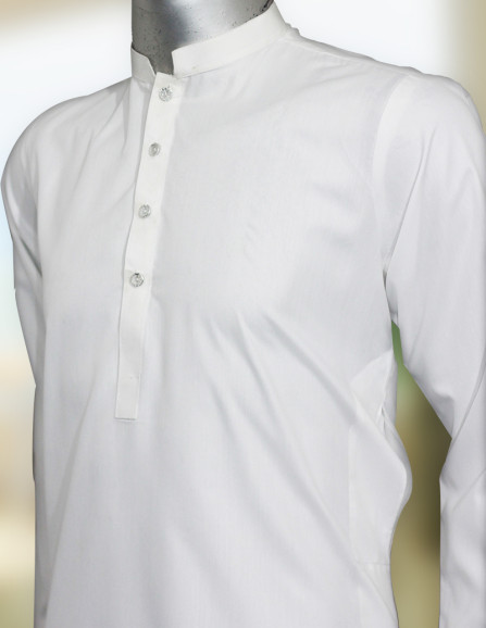Men Ready to wear White Maloki Kurta...