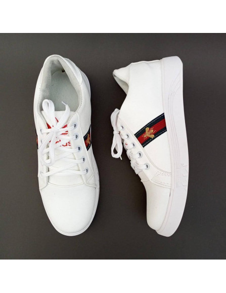 Men's Rexine fancy sneakers (GU-white)