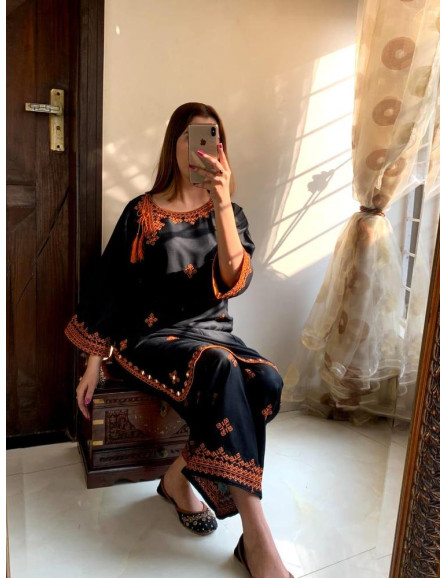 2pcs women's stitched linen...