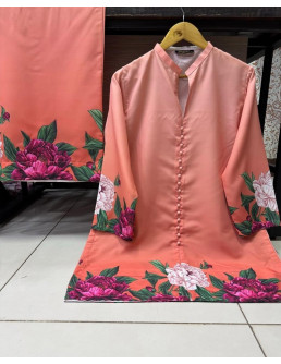 Stylish peach printed...