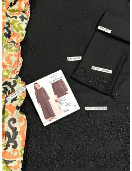 3pcs women's unstitched chinkari...