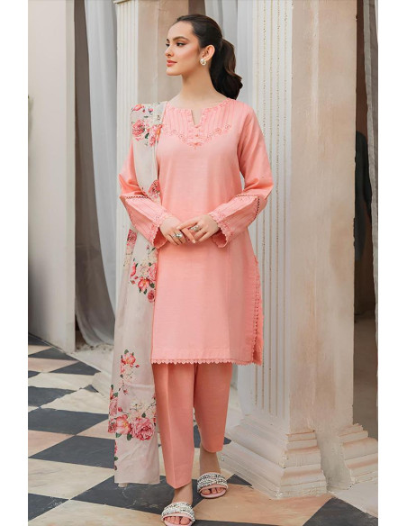 3pcs women's unstitched embroidered suit
