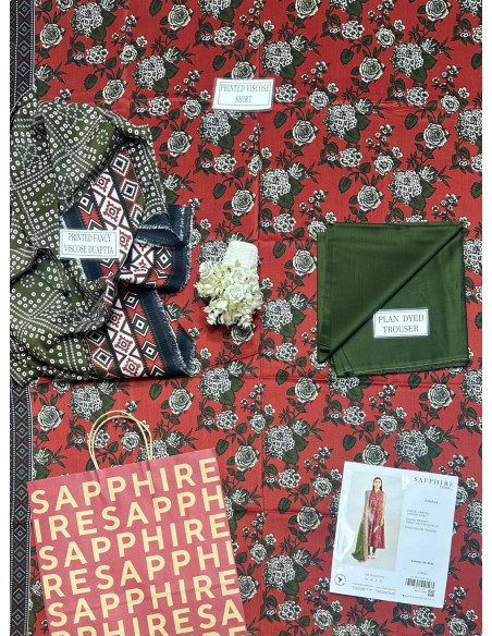 3pcs women's unstitched printed suit