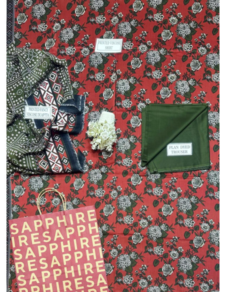 3pcs women's unstitched printed suit