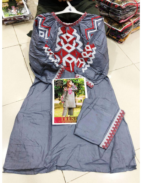 2pcs women's stitched embroidered shirt and trouser 