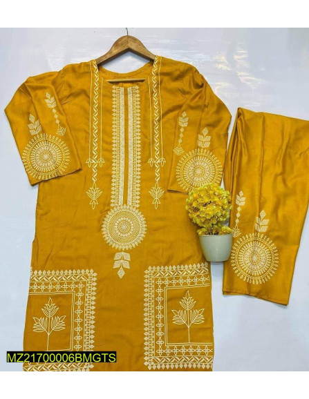 2pcs women's stitched linen block...