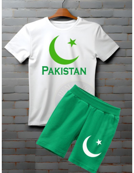 2 Pcs Unisex Cotton Printed Shirt And Shorts Set