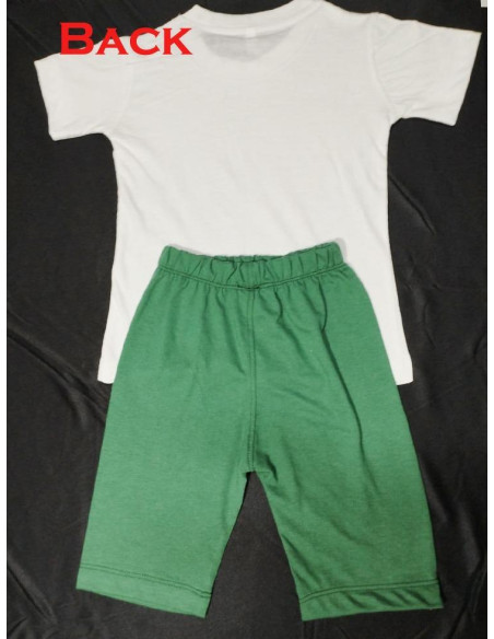 2 Pcs Unisex Cotton Printed Shirt And Shorts Set