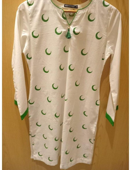 1 Pcs Woman`s Stitched Lawn Printed Kurti for independence day