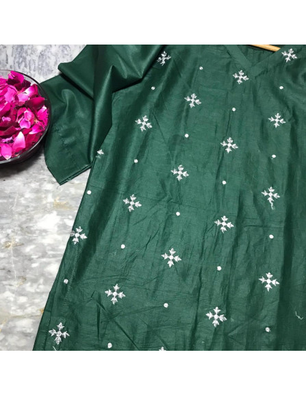 1 Pcs Woman`s Stitched Embroidered...