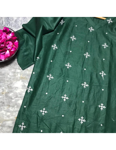 1 Pcs Woman`s Stitched Embroidered Shirt for independence day