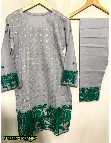 2 Pcs Woman`s Stitched Lawn...