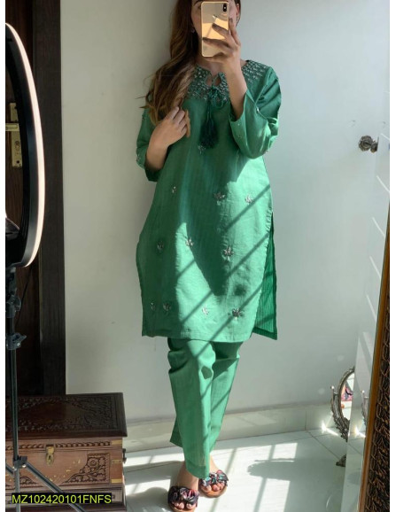 2 Pcs Woman`s Stitched Cotton...