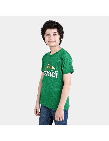 Boys Poly Cotton Jersey T-Shirt H/S Jashan e Azadi-Fern Green
