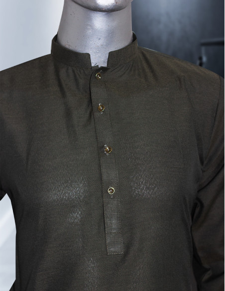Men Ready to wear Timber Green Maloki Kurta Pajama/Trouser by Kurta Dukan