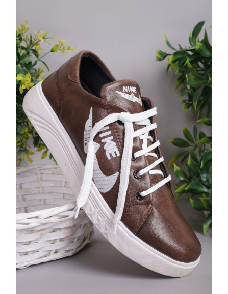 Stylish Men's Brown Synthetic Leather...