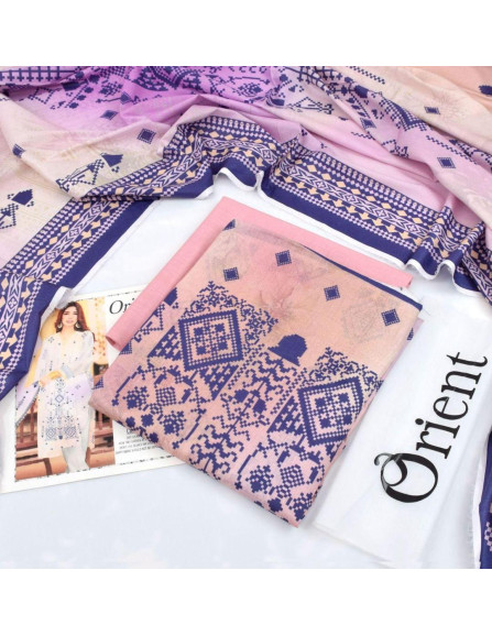 3 Pcs Women's Unstitched Printed Suit