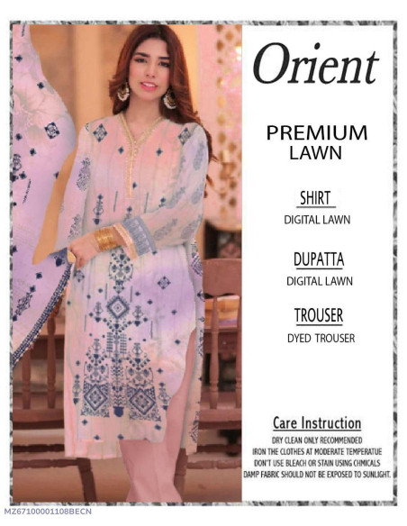 3 Pcs Women's Unstitched Printed Suit