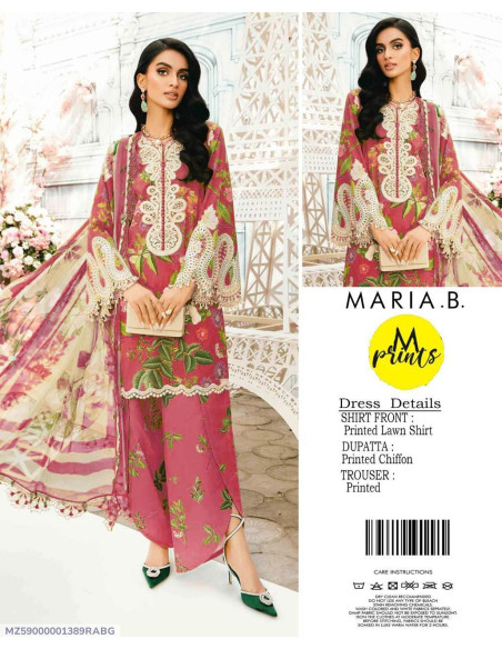 3 Pcs Women's Unstitched Printed Suit